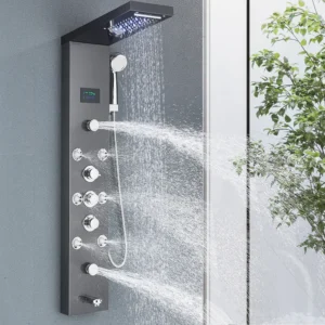 LED Shower Panel Tower System Rain Waterfall